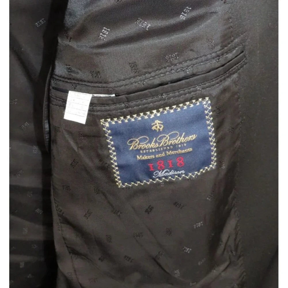 Brooks Brothers 1818 Tuxedo Jacket Mens 40R Madison 100% Wool Black